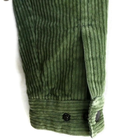 Big Chill Jacket Corduroy Sherpa 90s Button Snaps Green S - Picture 7 of 8